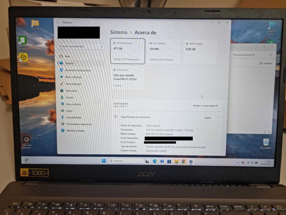 ACER Aspire 5 A515-57 - COMO NOVO