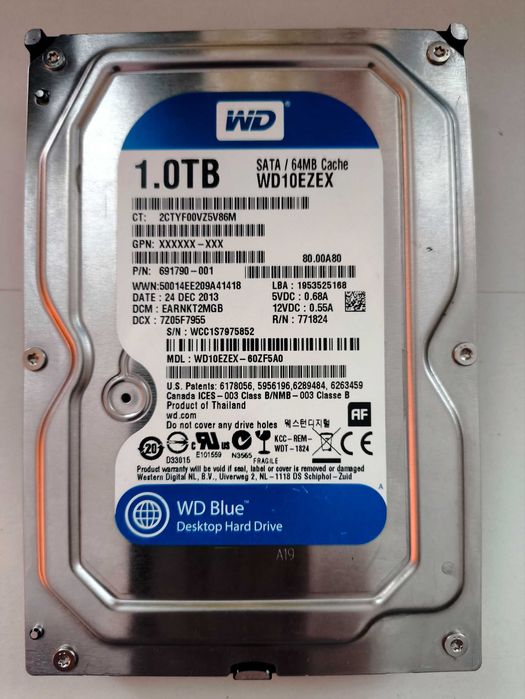 Жорсткий диск HDD Western Digital Blue 1TB (модель: WD10EZEX)