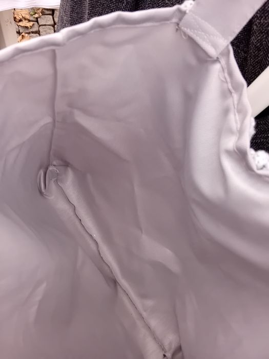 Tote bag cinza feita à mão com macramé