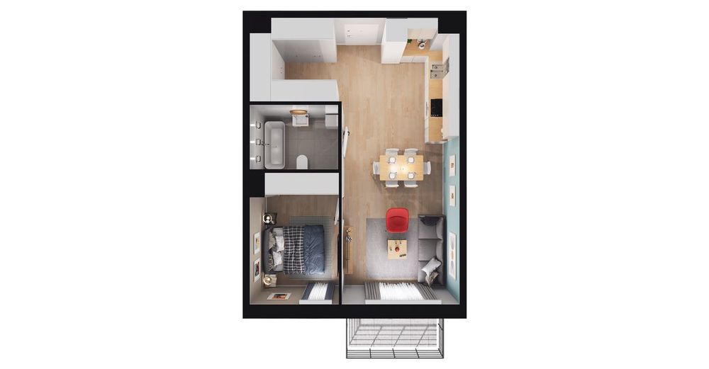2-pokojowe mieszkanie 44m2 + balkon Bezpośrednio