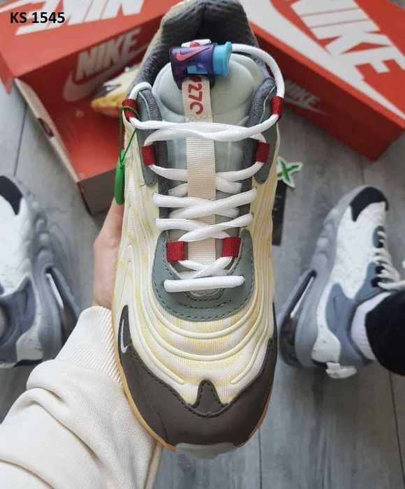 Кросівки Travis Scott x Nike Air Max 270 React Yellow. Арт: KS 1545
