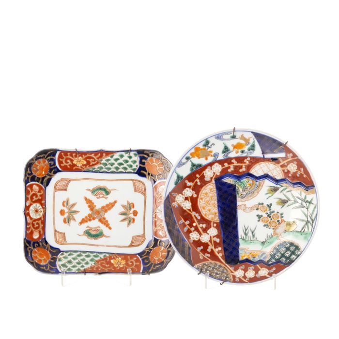 Porcelana oriental - Tabuleiro e prato