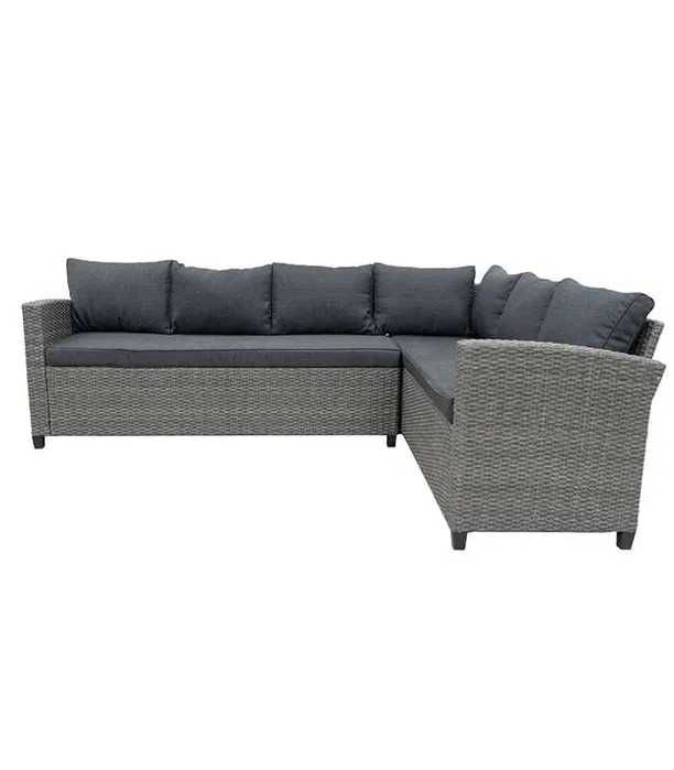 Zestaw Mebli Ogrodowych Grafitowy TECHNORATTAN Trwały Poduszki Stół