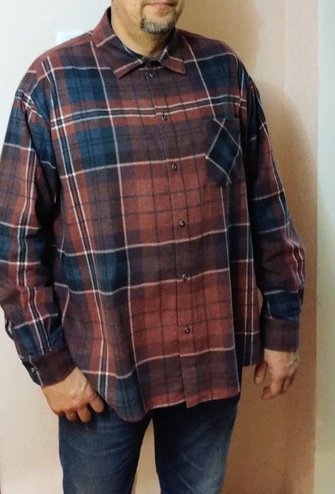 Тепла чоловіча піжама розмір64--66- фланель батальний розмір