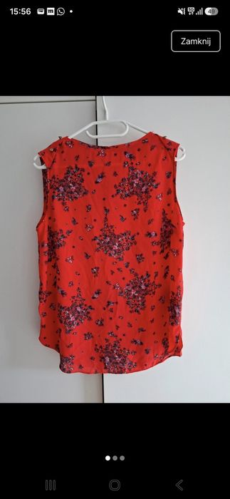 Primark czerwona zwiewna bluzka top koszula 38 M next h&m reserved c&a