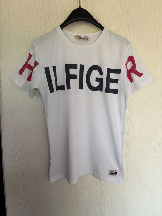 Biala bawelniana koszulka tommy w bardzo dovrym