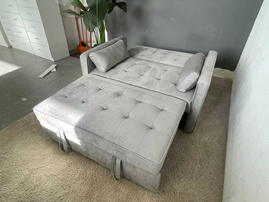 LIQUIDAÇAO SOFA CAMA CINZA VELUDO Envio rapido Transporte gratuito