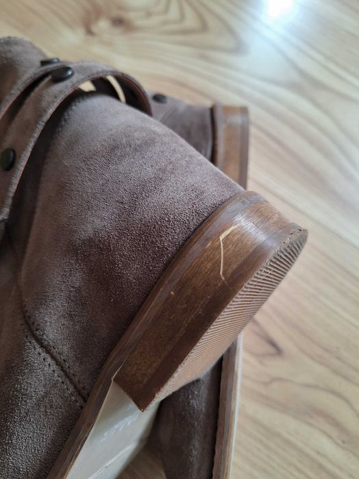 Skórzane botki R.Polański kolor taupe