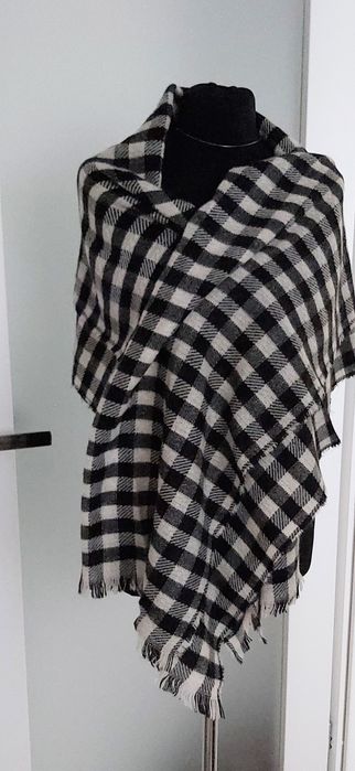 Szal dzianinowy kratka.