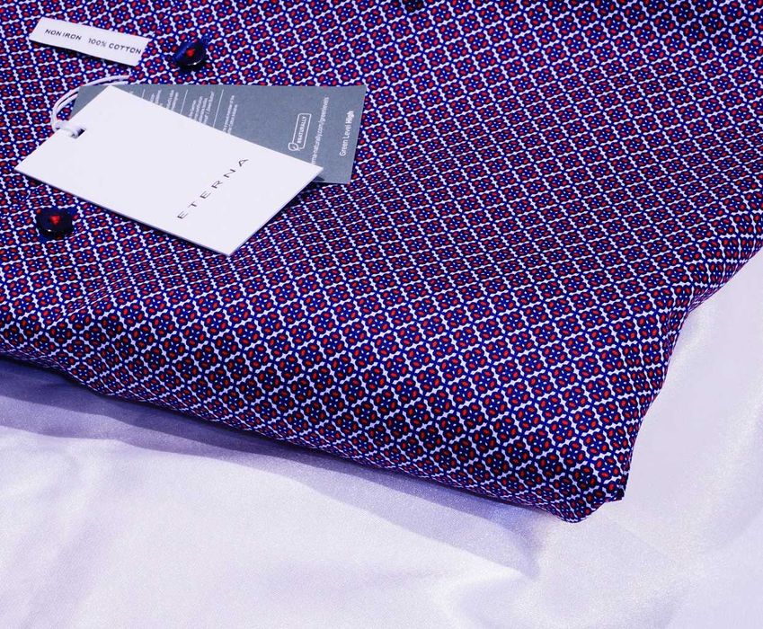 Eterna koszula M 39 Slim non iron bawełna satynowa Sicilian tiles Cena Producenta: 690 PLN