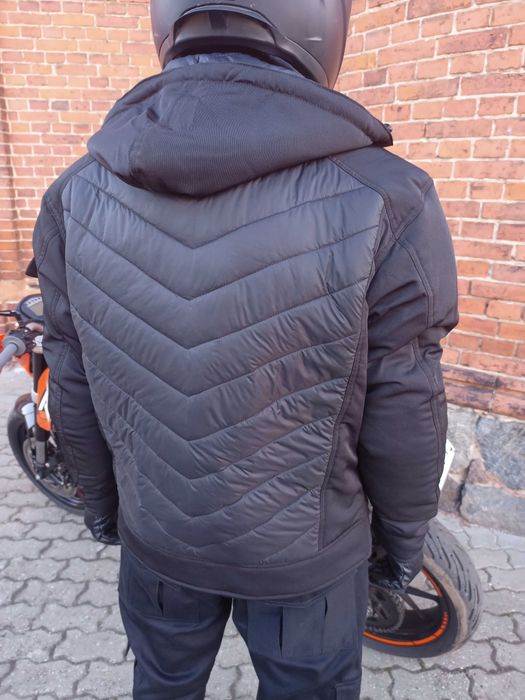 Lekka Bezpieczna kurtka Motocyklowa Czarno Siwa Ochraniacze  Nowość