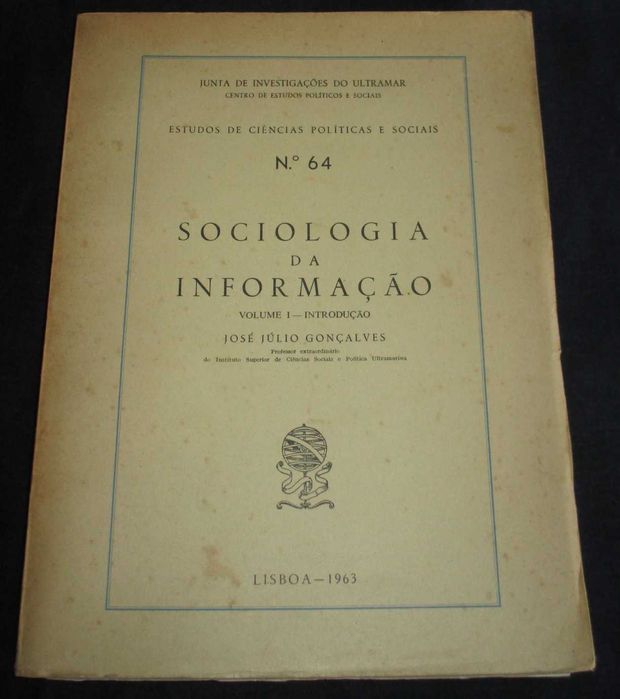 Livro Sociologia da Informação Volume I Introdução 1963