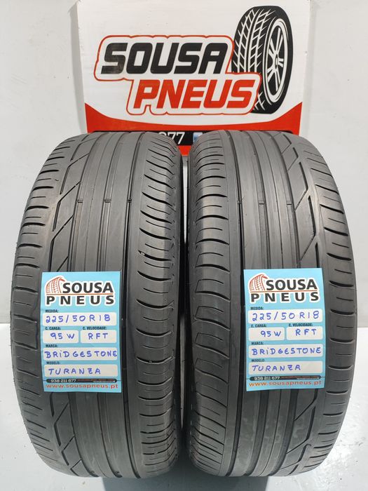 2 pneus semi novos 225-50R18 Bridgestone RFT - Oferta dos portes
