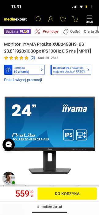Monitor iiyama ProLite XUB2493HS 23.8 1920x1080