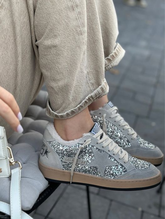 Утеплені зимові Golden Goose снікерси, кеди Голден Гус