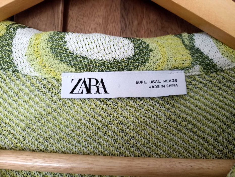 Zielona koszula ZARA we wzory