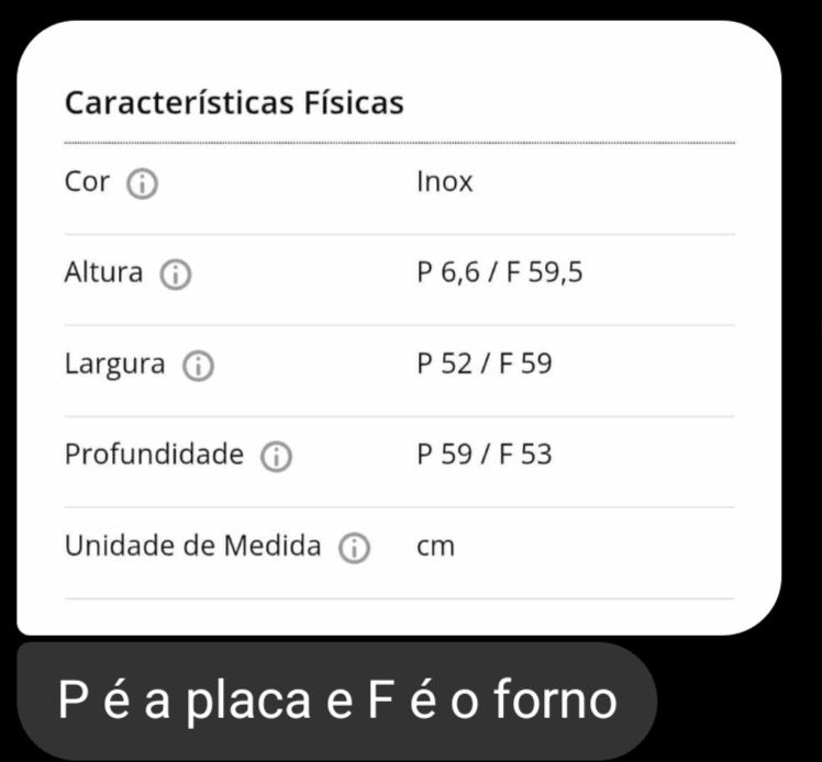 Placa e forno de encastrar