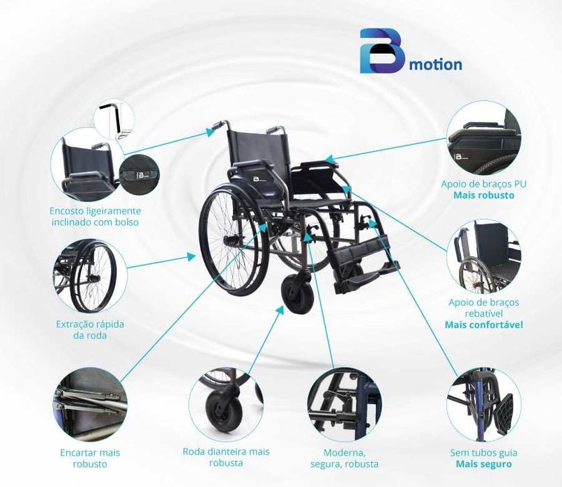 Cadeira de Rodas (Alumínio + Extração Rápida) - NOVA