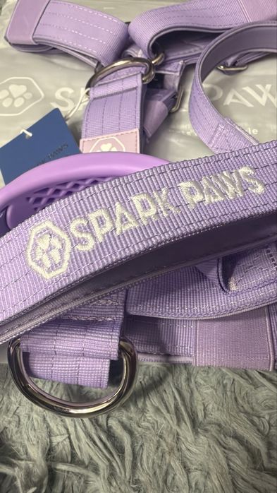 Peitoral + trela Spark Paw lilas L