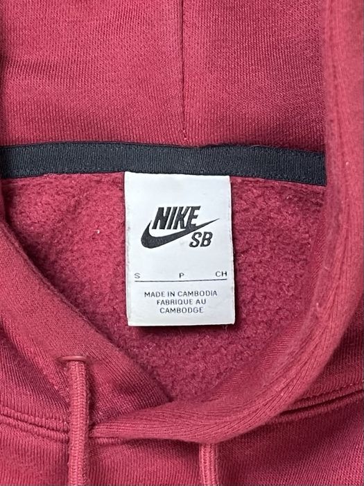 Nike SB кофта балахон S-M размер худи на флисе бордовая
