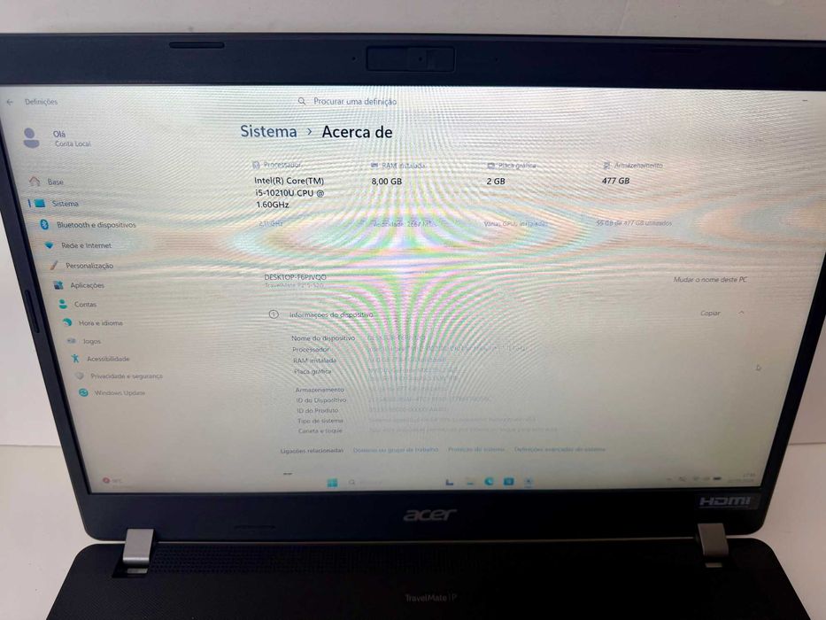 Acer TravelMate i5-10ªGer - 500gb SSd / 8gb Ram / Nvidia 2gb