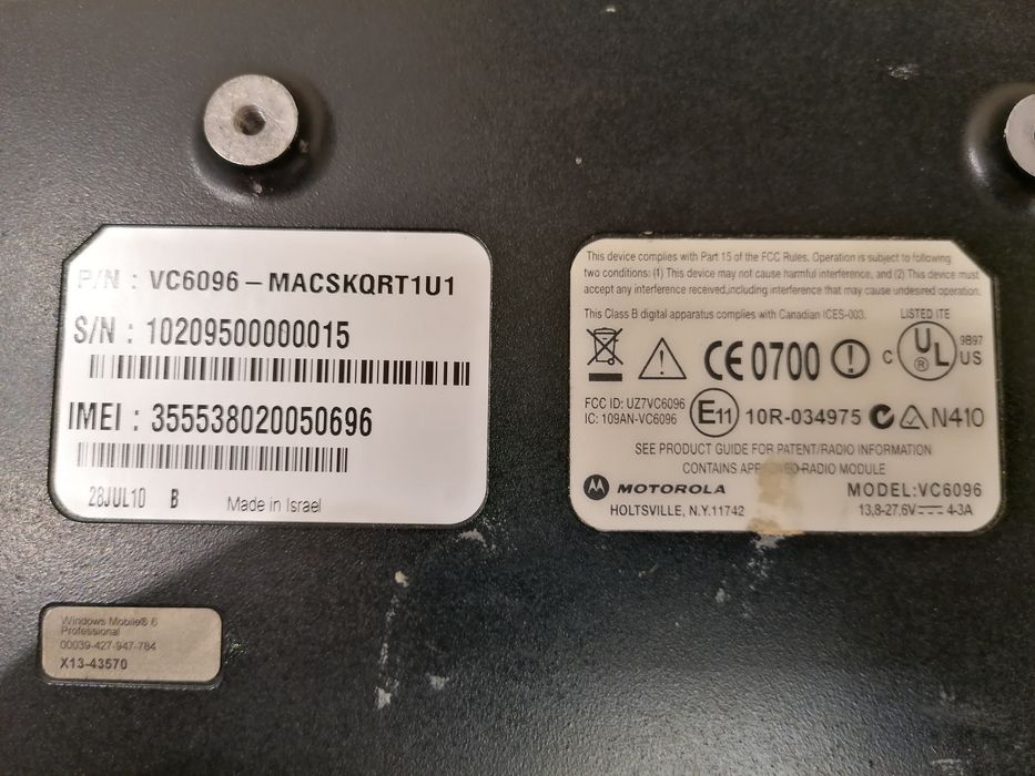 Мобільний захищений комп'ютер Motorola VC6096