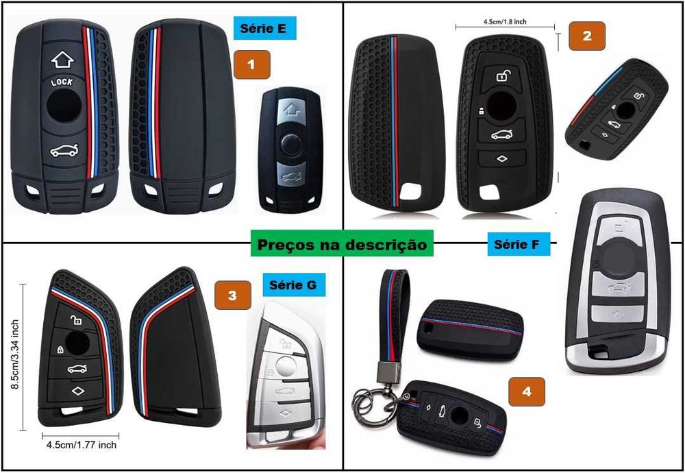 Capas em silicone para comandos BMW séries E - F - G a partir de €5,00