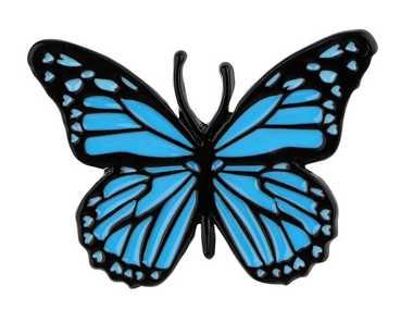 Pin znaczek przypinka badge niebieski motyl