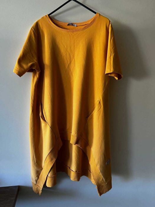 Bluza bluzka damska bawełniana  żółta asymetryczna- L/XL- "Relevance".