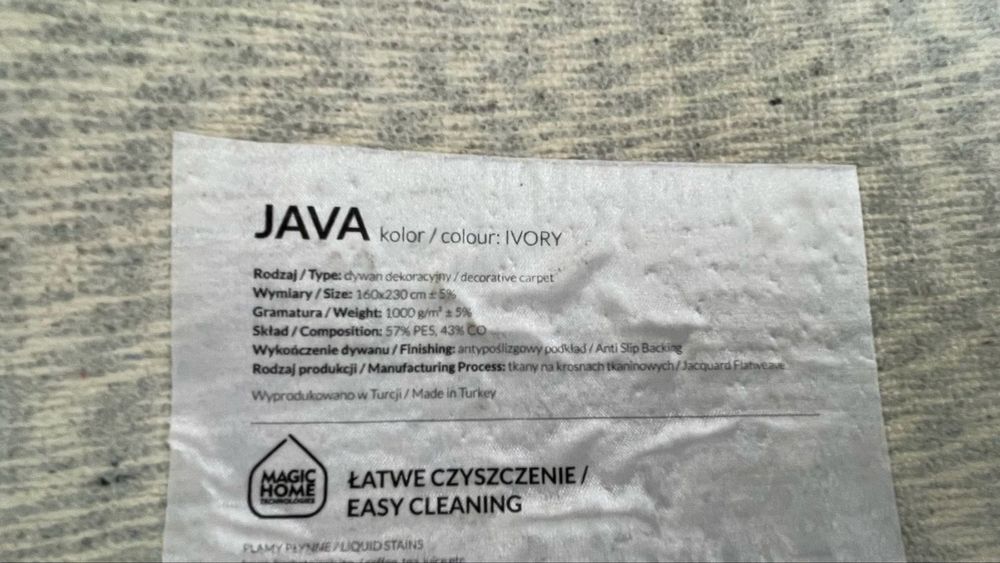 Dywan JAVA  Iviory 160/230 Kler