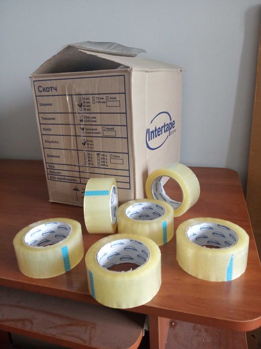 Скотч прозрачный длина 100 метров, ширина 45мм