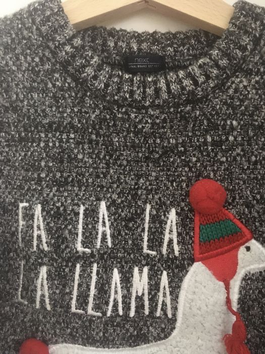 Zimowy sweter NEXT 3-4 l ciepły, melanż święta sesja