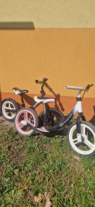 Dwa  rowery biegowe caribo i kinderkraft