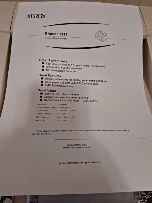 Принтер Xerox Phaser 3117