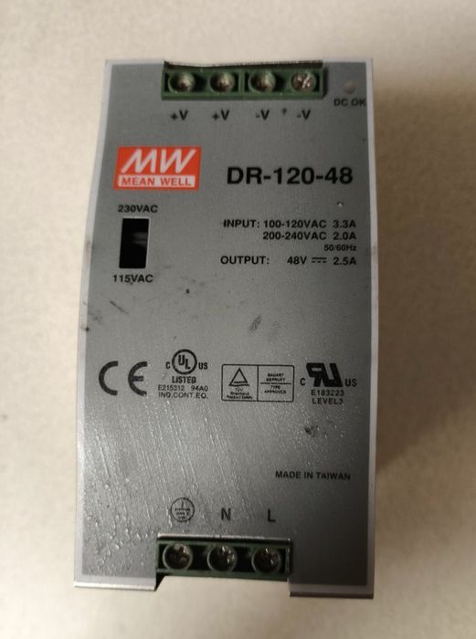 Zasilacz na szynę DIN Mean Well DR-120-48