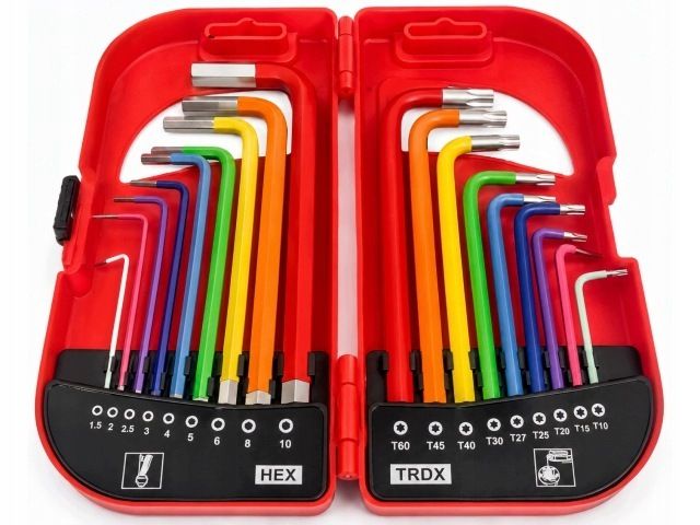 Zestaw Kluczy Imbusowych I Torx 18 Częściowy Stalowe 1,5 - 10mm / T10