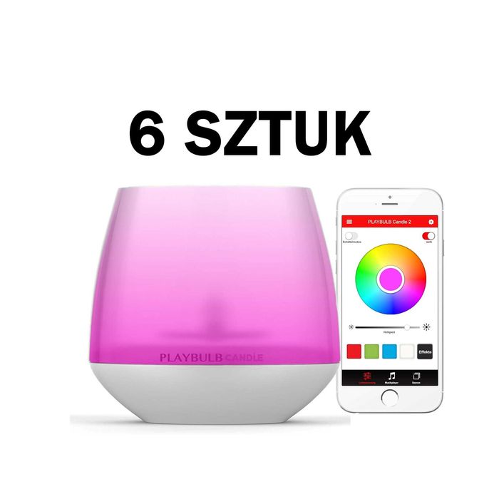 ZESTAW 6 x PLAYBULB Candle - świeca LED Bluetooth (iPhone, Android)