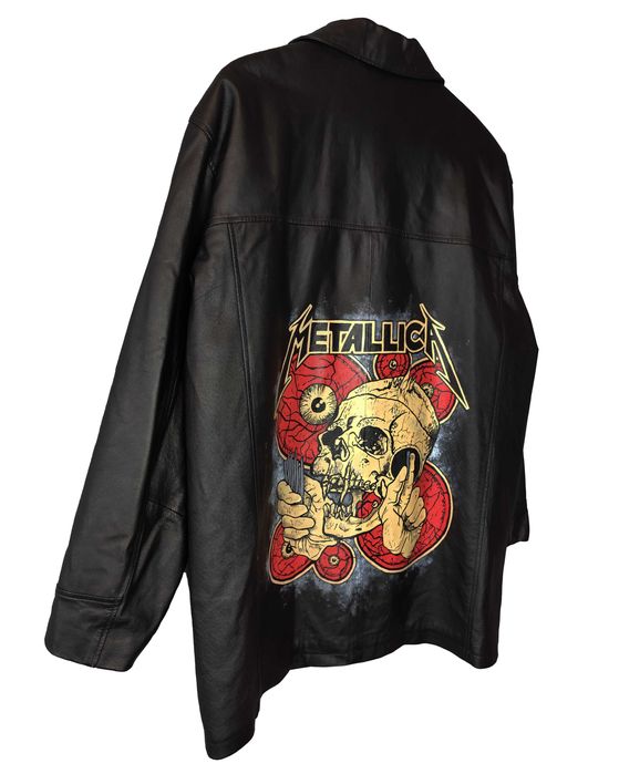 Custom Kurtka Skórzna Oversize Płaszcz Metallica