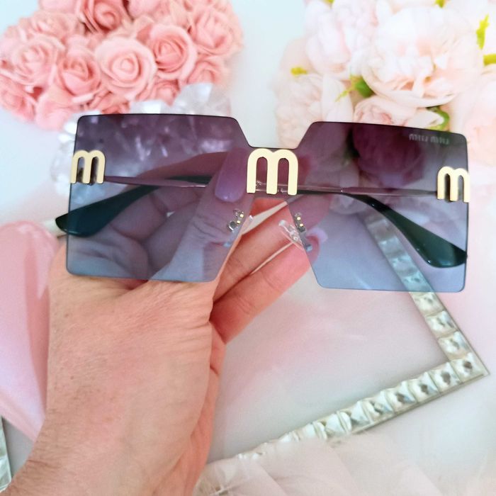 Damskie okulary przeciwsłoneczne Miu gradient bez ramek unikat