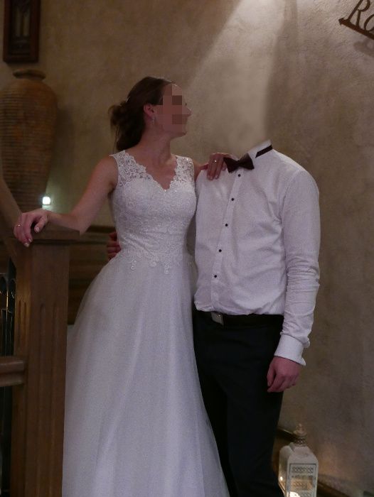 Suknia ślubna rozmiar 36 śnieżnobiała z gorsetem