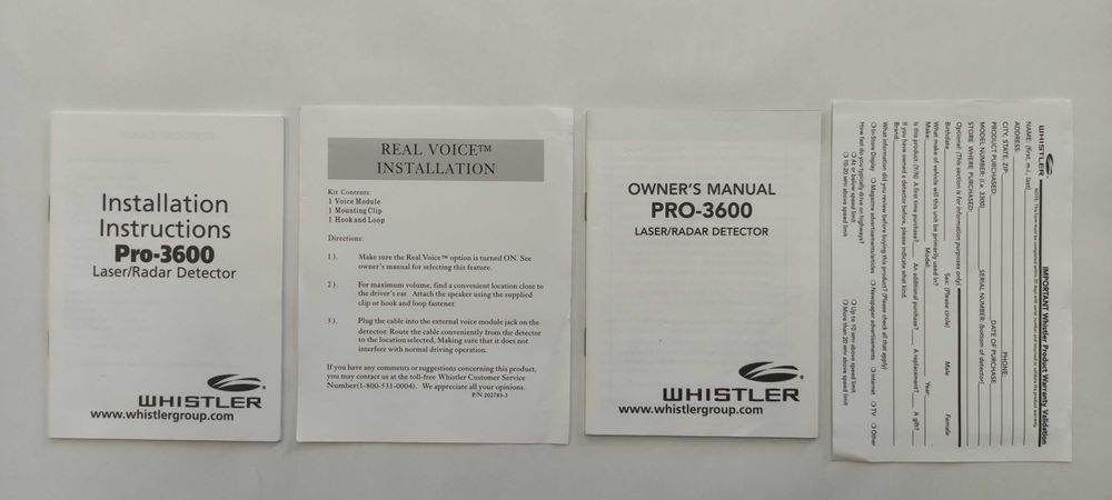 Antyradar Whistler PRO 3600