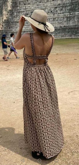 Bawełniana maxi sukienka Massimo Dutti
