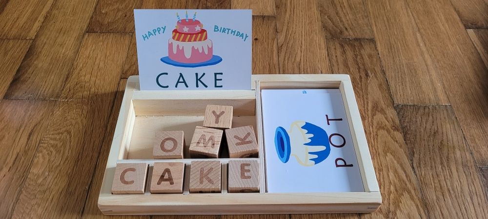 Nauka słów język angielski drewniana zabawka