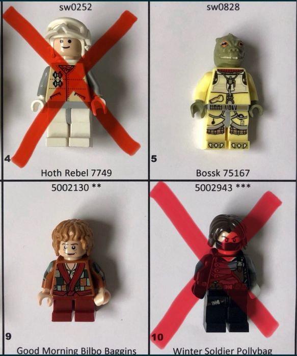 Minifiguras Lego Star Wars, Marvel, Ninjago, City, Dino, Series