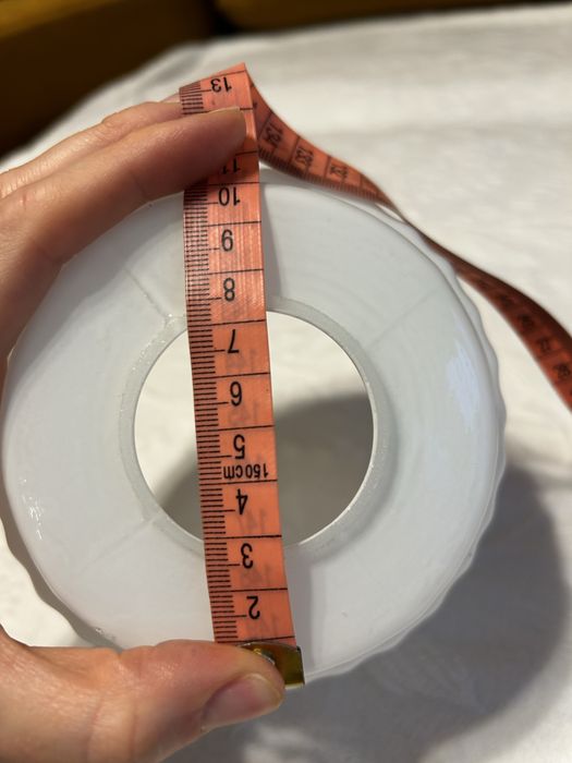 Klosz żyrandol PRL biały szklany vintage retro modernizm