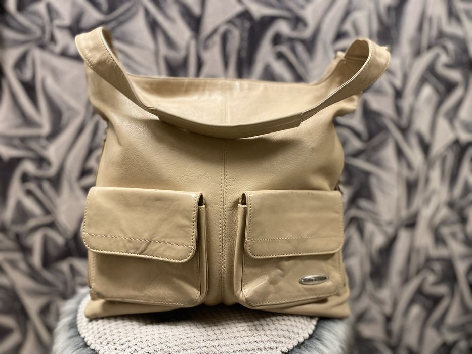 Valentini kremowa torba na ramię - skóra