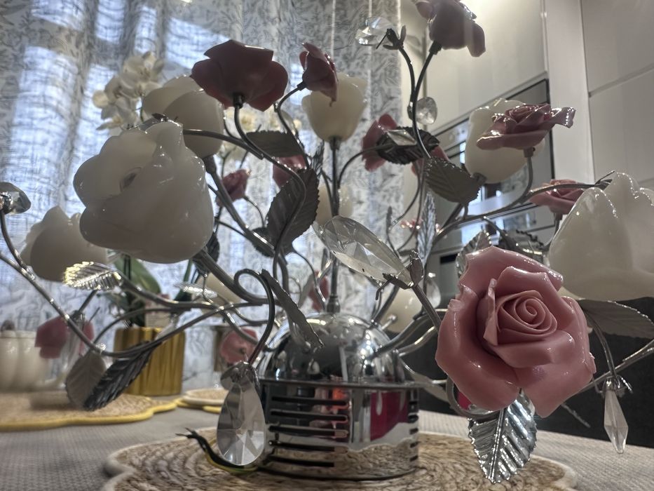 Żyrandol szkło ceramika