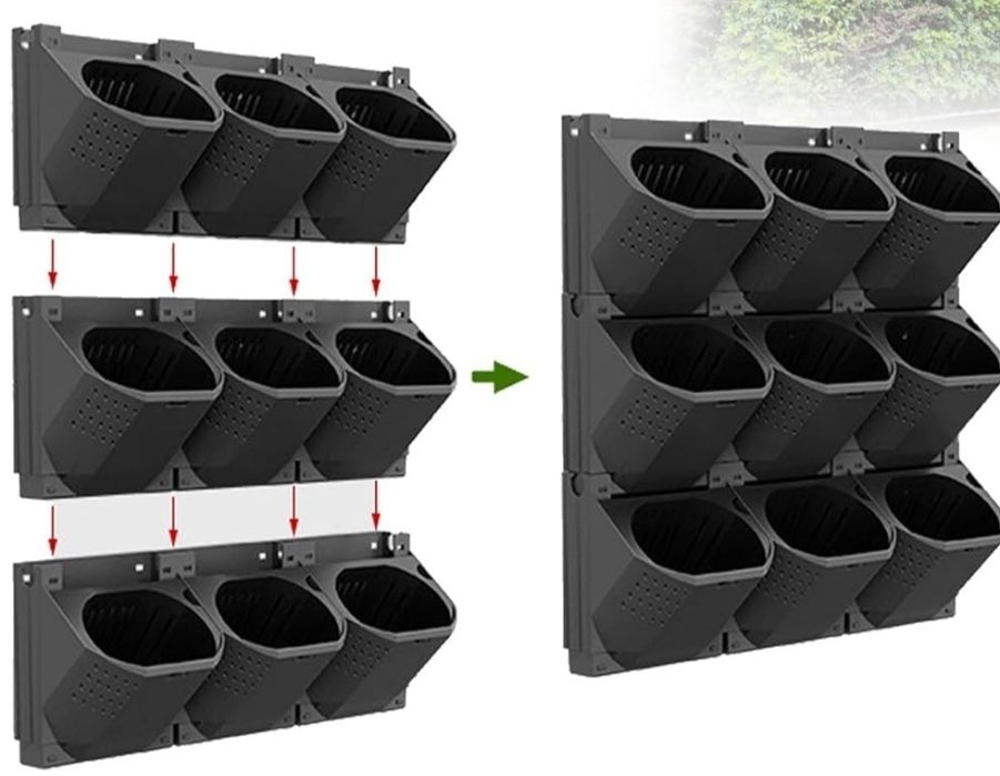 OGRÓD WERTYKALNY wiszące modułowe doniczki, domowy zielnik