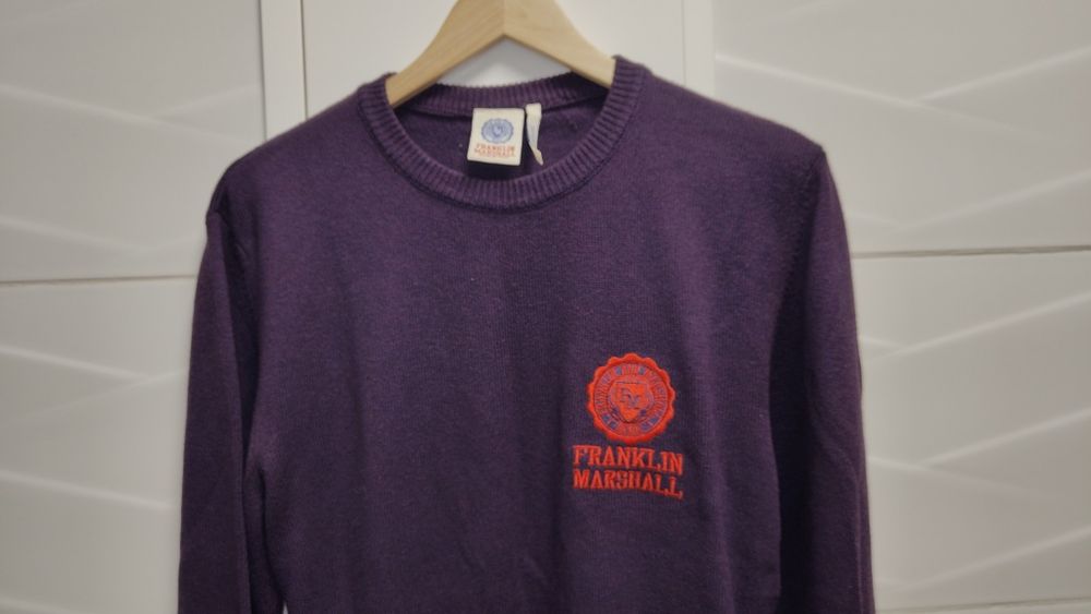 Sweter Franklin Marshall r. L fioletowy Wełna