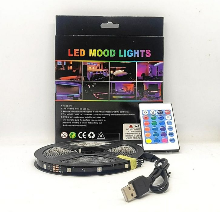 Умная светодиодная лента с пультом smd 5050 RGB 5 м.
Управление: пул